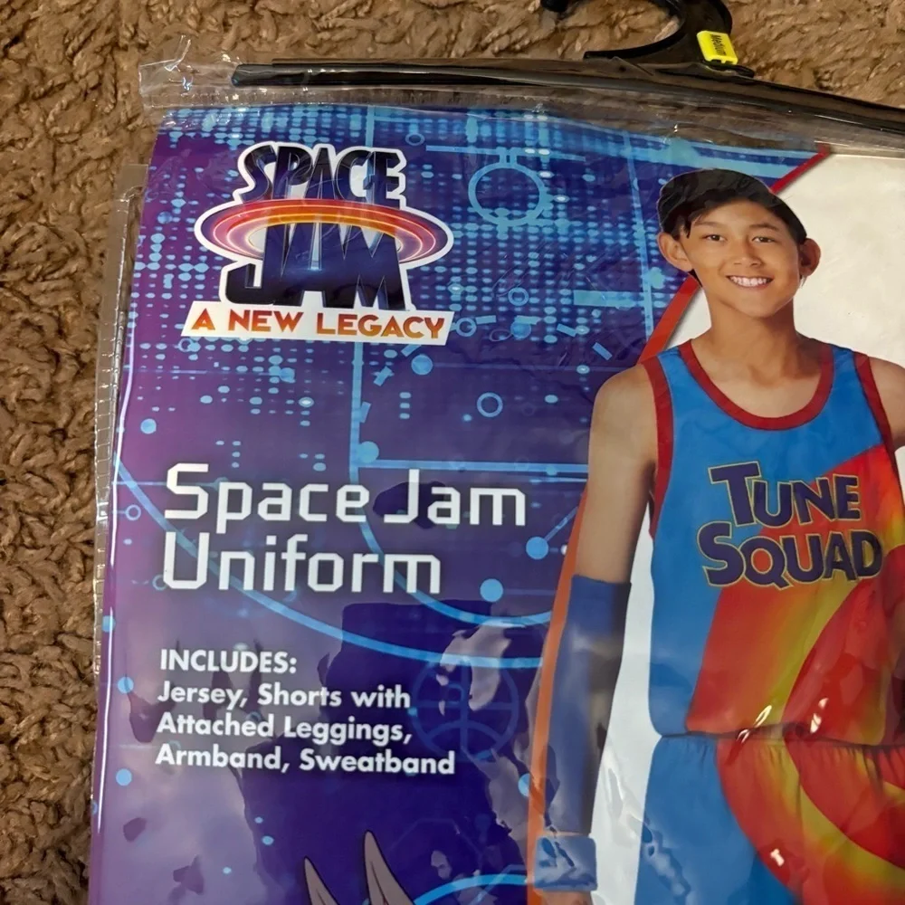 Space Jam Uniform Basketball Costume Medium 8-10 Blue Orange Kids